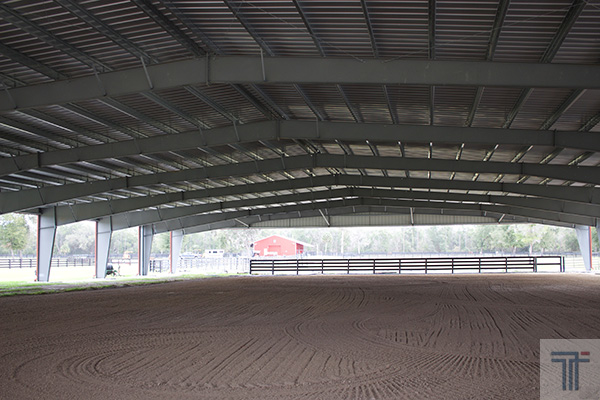 Steel outdoor riding arena in Florida